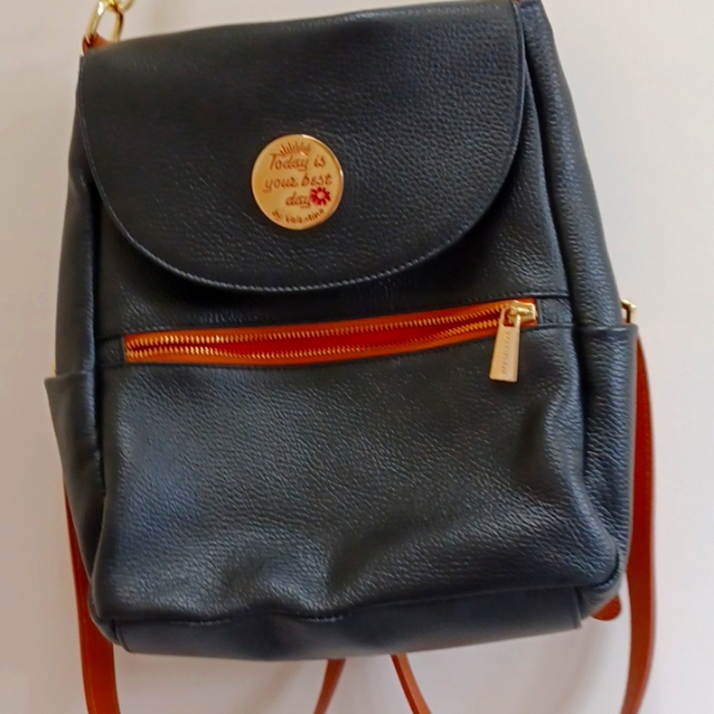 Valentina Genuine leather made in Italy convertible Backpack.  Used once. Like n